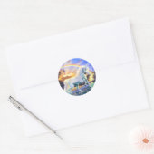 Rainbow Unicorn Ronde Sticker (Envelop)