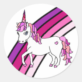 Rainbow Unicorn Ronde Sticker