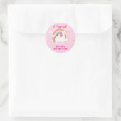 Rainbow Unicorn Ronde Sticker (Tas)