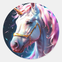 Rainbow Unicorn Ronde Sticker