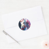 Rainbow Unicorn Ronde Sticker (Envelop)