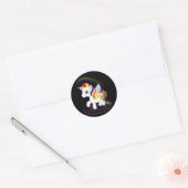 Rainbow Unicorn Ronde Sticker (Envelop)