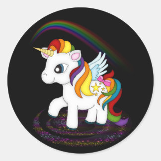 Rainbow Unicorn Ronde Sticker