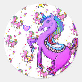 Rainbow Unicorn Ronde Sticker
