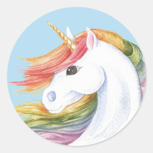 Rainbow Unicorn Ronde Sticker