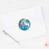 Rainbow Unicorn Ronde Sticker (Envelop)
