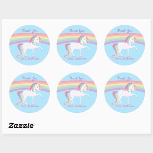 Rainbow Unicorn Ronde Sticker (Vel)