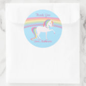Rainbow Unicorn Ronde Sticker (Tas)