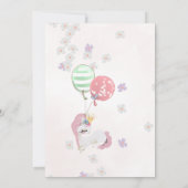 Rainbow unicorn roze en gouden meisjes verjaardags kaart (Achterkant)