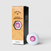 Rainbow Uniçorn Roze Glitter Magisch Gepersonalise Golfballen (Verpakking)