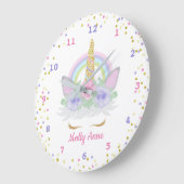 Rainbow Unicorn Roze, Paarse en gouden Confetti St Grote Klok (Hoek)