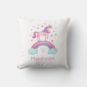 Rainbow Unicorn Roze Paarse Girly Kussen