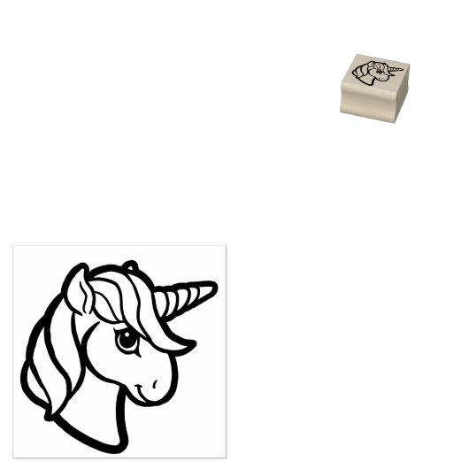 Rainbow Unicorn Rubberstempel (Gestempeld)