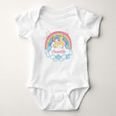 Rainbow Unicorn Schattigee gepersonaliseerde meisj Romper (Voorkant)