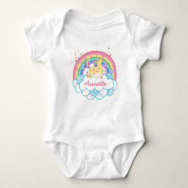 Rainbow Unicorn Schattigee gepersonaliseerde meisj Romper