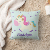 Rainbow Unicorn Schattigee gepersonaliseerde naam Kussen (Deken)