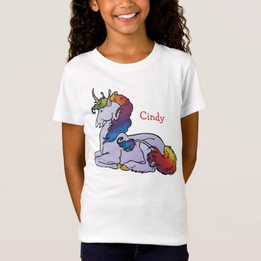 Rainbow Unicorn Shirt voor meisjes (Voorkant)