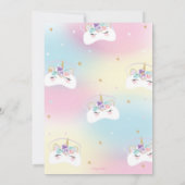 Rainbow Unicorn Sleepover Verjaardagsfeestje Panam Kaart (Achterkant)