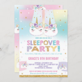 Rainbow Unicorn Sleepover Verjaardagsfeestje Panam Kaart