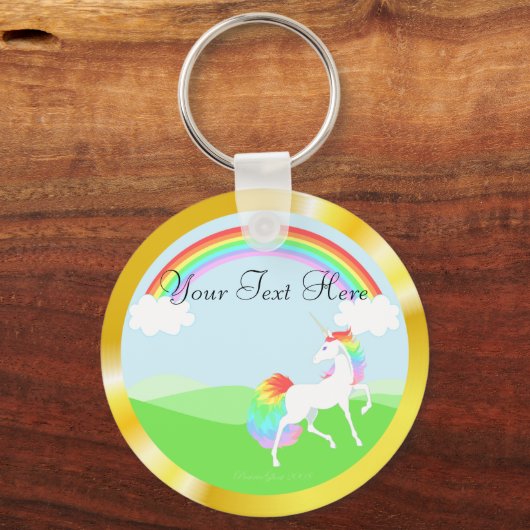 Rainbow Unicorn Sleutelhanger (Voorkant)