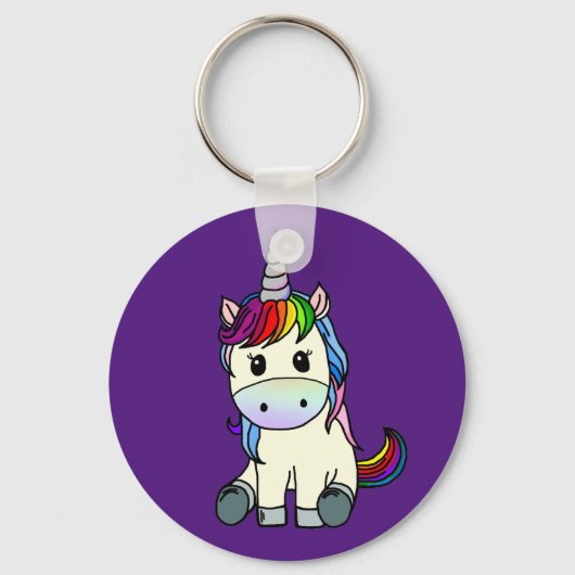 Rainbow Unicorn Sleutelhanger (Voorkant)