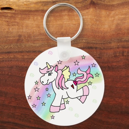 Rainbow Unicorn Sleutelhanger (Voorkant)