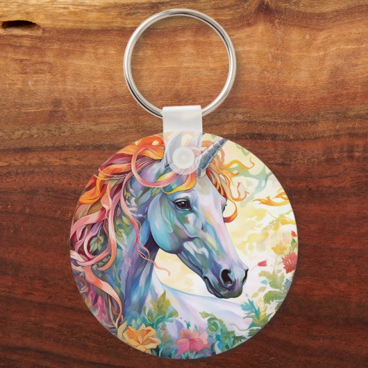 Rainbow Unicorn Sleutelhanger met aangepaste naam (Achterkant)