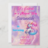 Rainbow Unicorn Sparkle 6e verjaardagsfeestje Kaart (Voorkant)