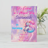 Rainbow Unicorn Sparkle 6e verjaardagsfeestje Kaart (Staand voorkant)