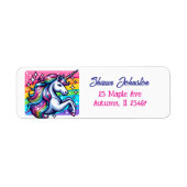 Rainbow Unicorn Sparkles Sprookje Gepersonaliseerd Etiket (Voorkant)