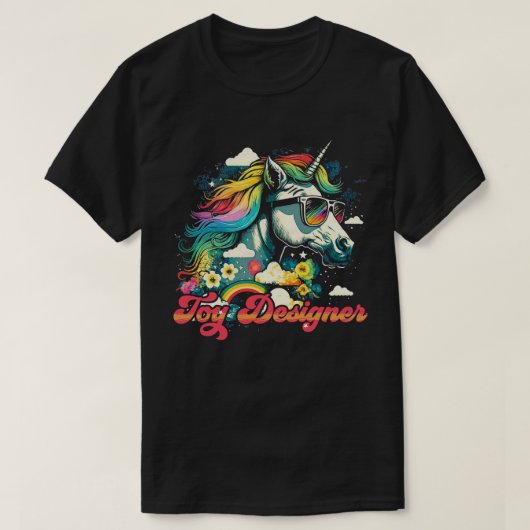 Rainbow Unicorn Speelgoed Designer T-shirt (Design voorkant)