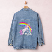 Rainbow unicorn-springmeisjes denim jacket (Hangar)