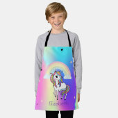 Rainbow Unicorn Stars Holografi Schort (Gedragen)