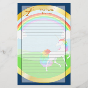 Rainbow Unicorn Stationery Briefpapier