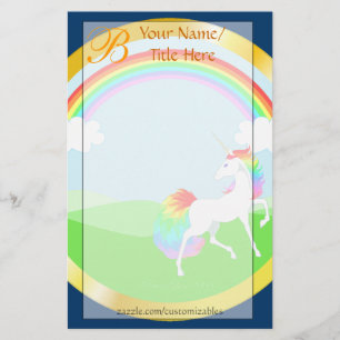 Rainbow Unicorn Stationery Briefpapier