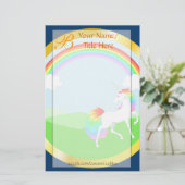 Rainbow Unicorn Stationery Briefpapier (Staand voorkant)