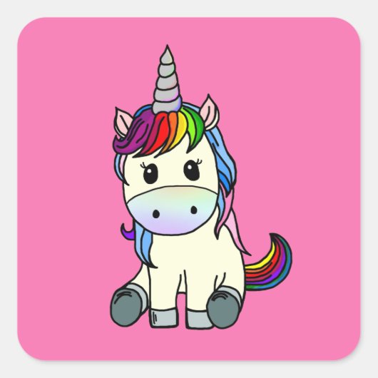 Rainbow Unicorn Sticker (Voorkant)