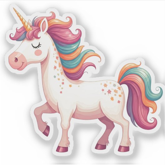 Rainbow Unicorn Sticker (Voorkant)