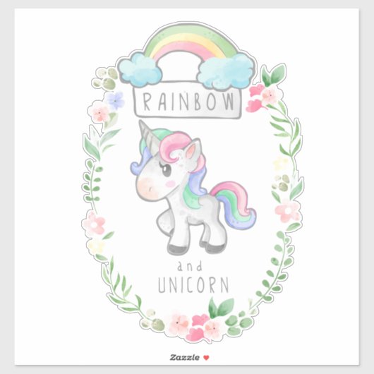 Rainbow Unicorn-sticker Sticker (Vel)