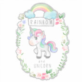 Rainbow Unicorn-sticker Sticker (Voorkant)