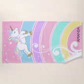 Rainbow Unicorn Strandlaken (Voorkant)