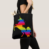 Rainbow Unicorn Stripes Colorful Tote Bag (Dichtbij)