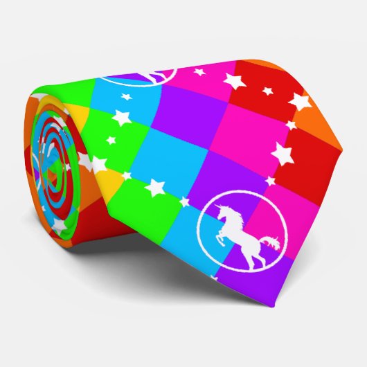 Rainbow Unicorn Stropdas (Opgerold)