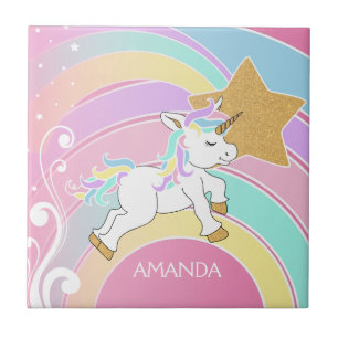 Rainbow Unicorn Tegeltje