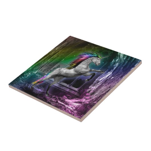 Rainbow Unicorn Tile Tegeltje (Zijkant)