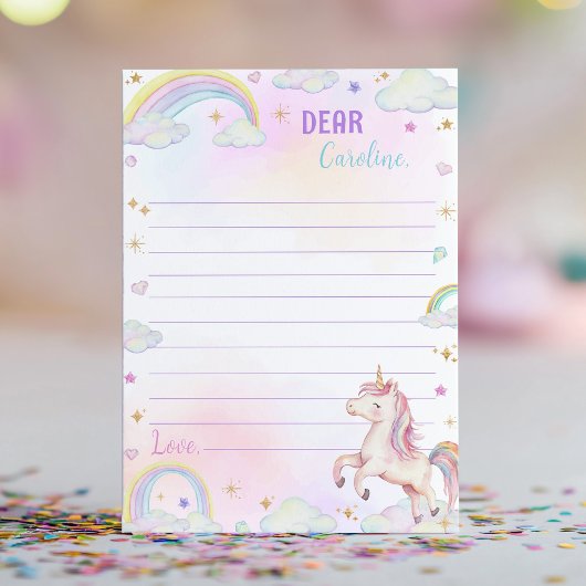 Rainbow Unicorn Time Capsule Note Bericht Kaart
