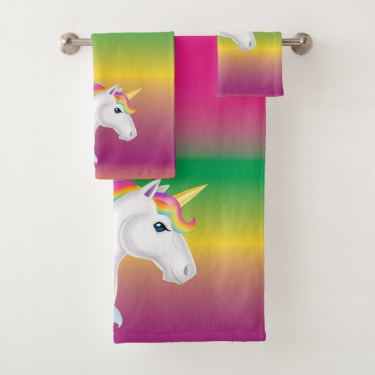 Rainbow Unicorn Towel Set Bad Handdoek (Insitu)