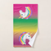 Rainbow Unicorn Towel Set Bad Handdoek (Handdoek)