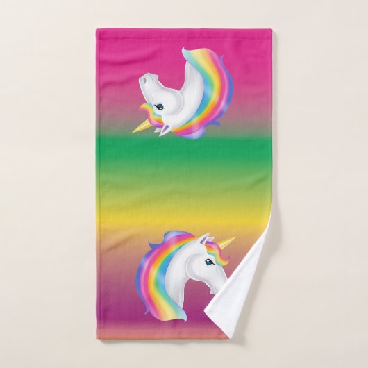 Rainbow Unicorn Towel Set Bad Handdoek (Handdoek)