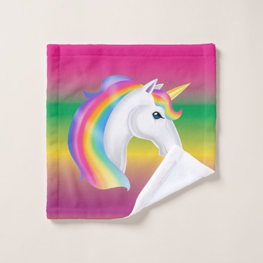 Rainbow Unicorn Towel Set Bad Handdoek (Wasdoekje)